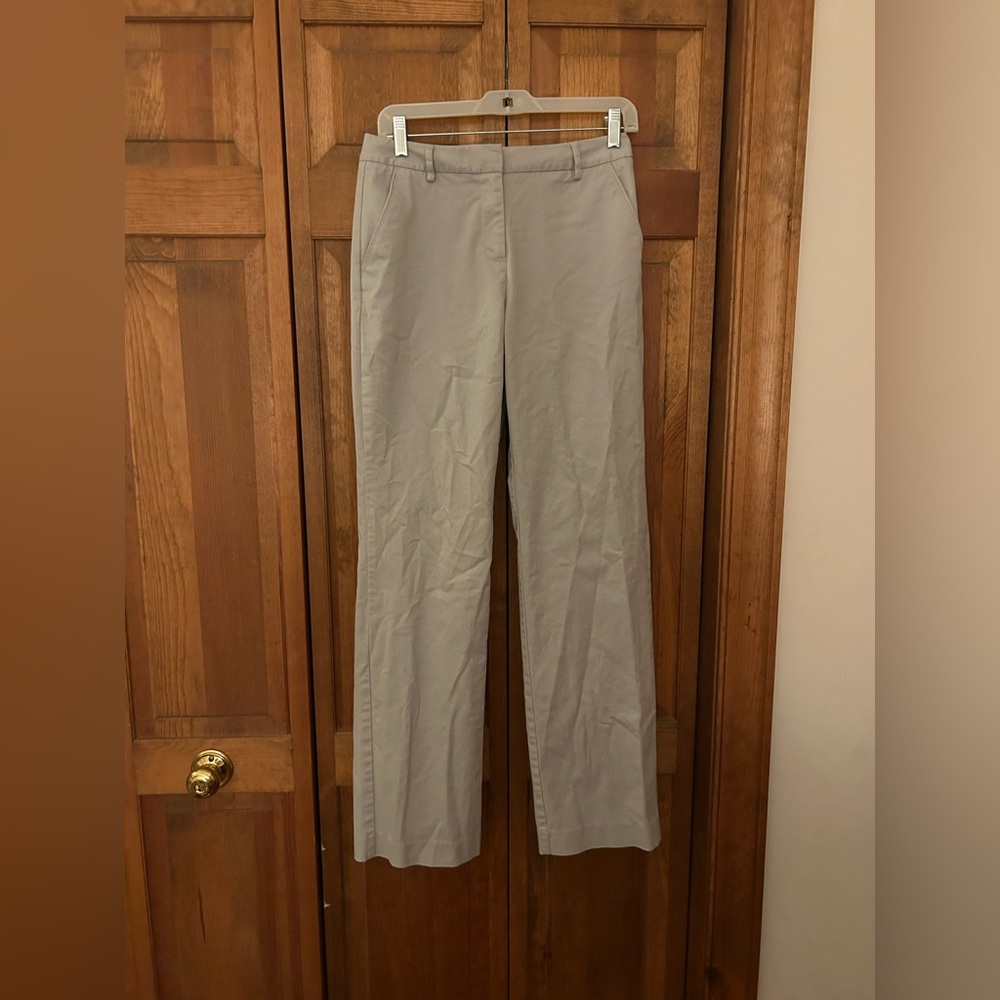 Talbots Women’s Sz 4 Grey Straight Leg Stretch Classic Minimalist Trousers